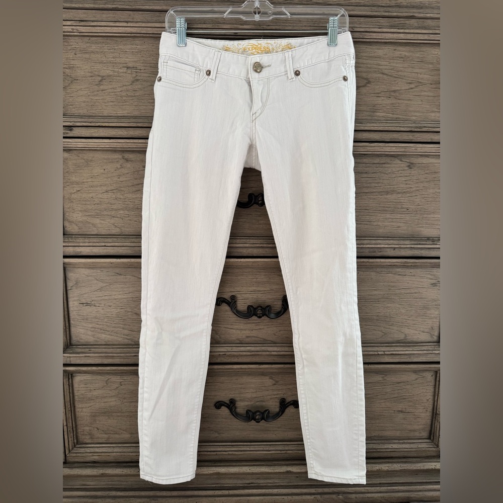 Express White Jeans EUC Skinny Cotton Stretch Denim Size 4 Size 28 Small